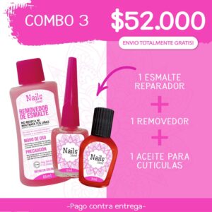 Combo 3, 1 Esmalte Reparador + 1 Removedor Aceite Para Cutículas