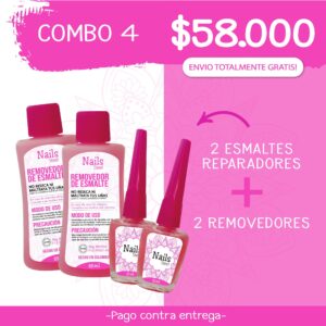 Combo 4, 2 Esmaltes Reparadores + 2 Removedores